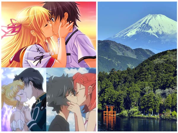 japan power spot and national kissing day