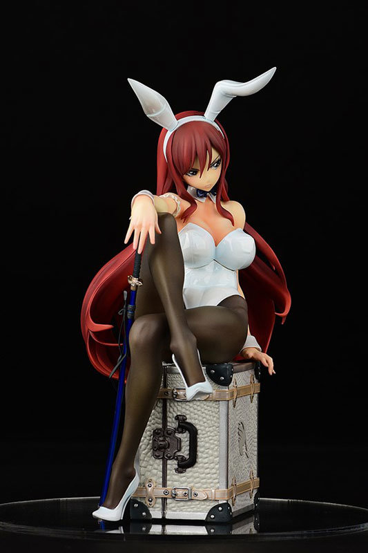 Fairy Tail Erza Scarlet White Bunny Girl Figure 0002