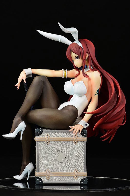 Fairy Tail Erza Scarlet White Bunny Girl Figure 0003