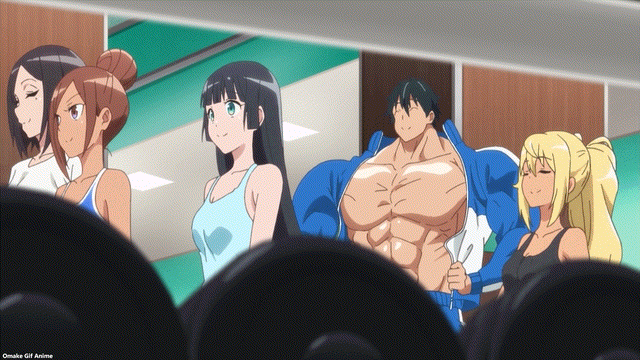 Anime Muscles GIF - Anime Muscles How Heavy Are The Dumbbells That You Lift  - Discover & Share GIFs
