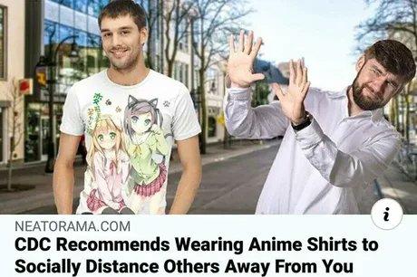 CDC recommends wearing anime T-shirts to encourage social distancing