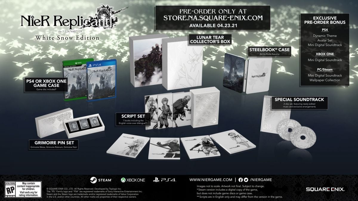 nier replicant white snow collectors edition