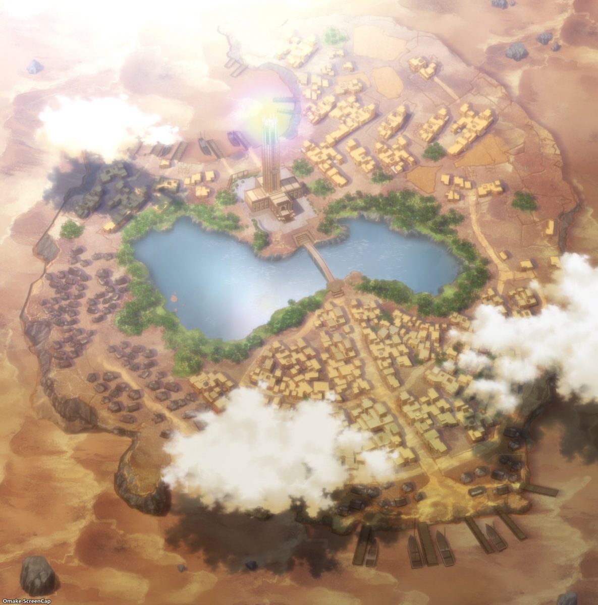 Isekai Maou S2 Episode 2 Zircon Tower City Aerial View
