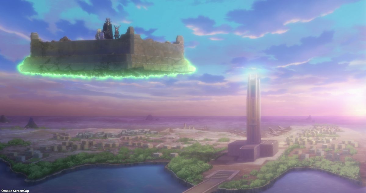Isekai Maou S2 Episode 3 Diablo Floats Above Zircon Tower City