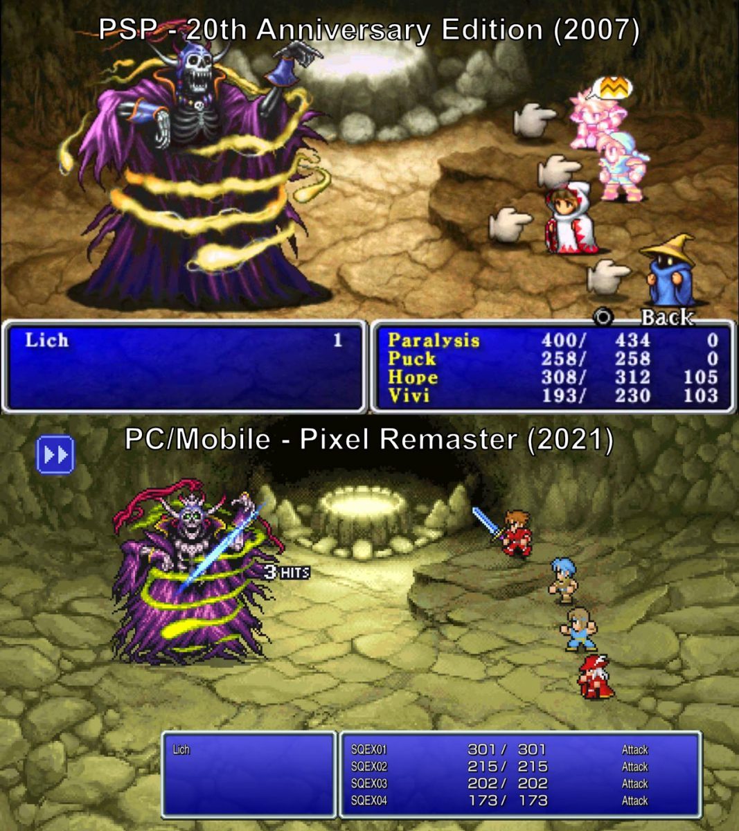 Final Fantasy 1 Pixel Remaster Compare