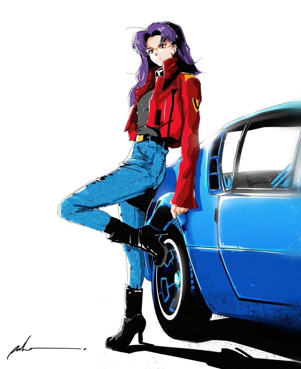Katsuragi Misato Neon Genesis Evangelion Wearing Jeans