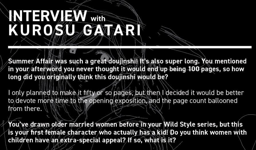 Interview With Summer Affair Creator Kurosu Gatari