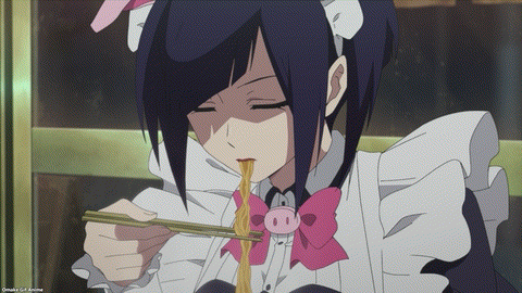 Akiba Maid War Episode 1 Ranko Slurps Ramen Noodles
