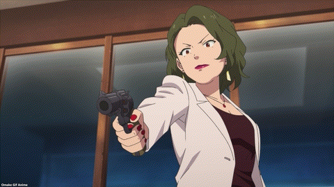 Akiba Maid War Episode 3 Boss Lady Cocks Revolver