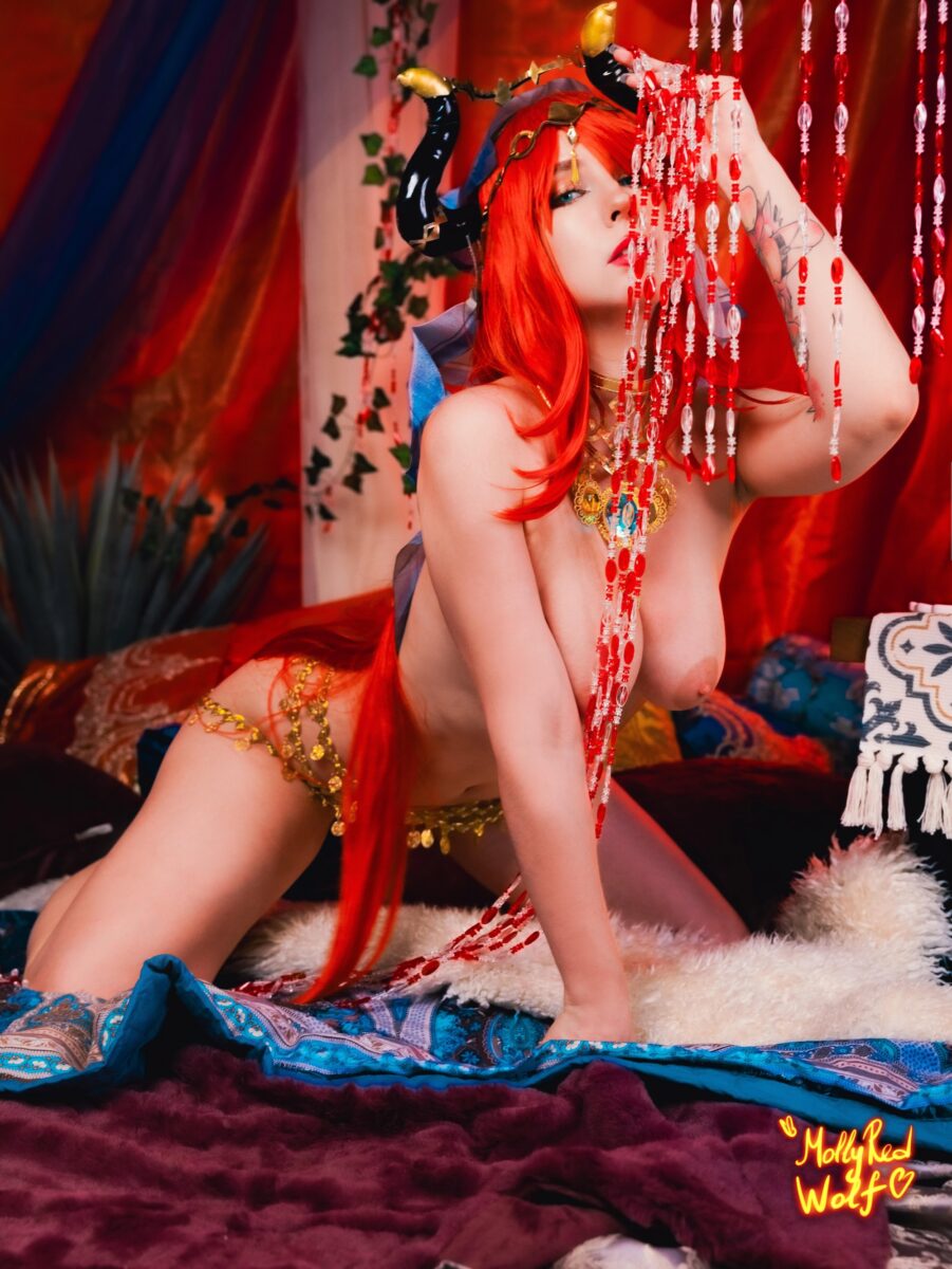 MollyRedWolf amazes as the belly-dancing Nilou.