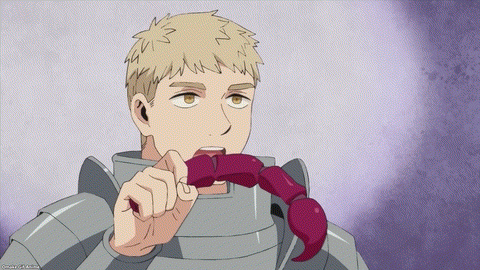 Delicious In Dungeon PV Laios Bites Scorpion Tail