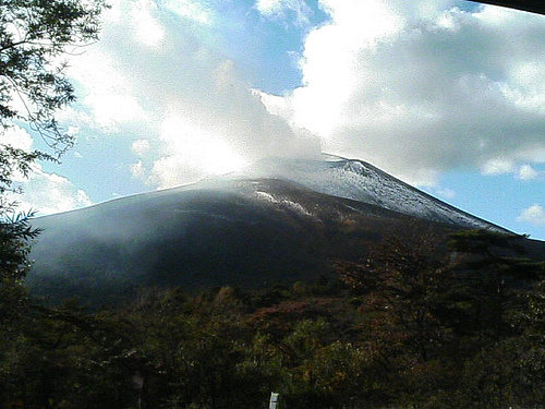 Mt. Asama, with snoke coming out of the top