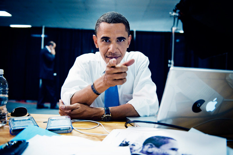 Obama at his Mac